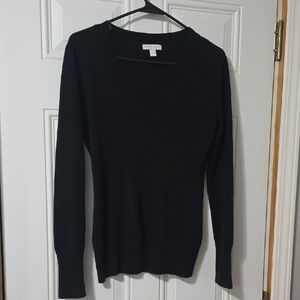 New York & Company Classic Black V-Neck Sweater